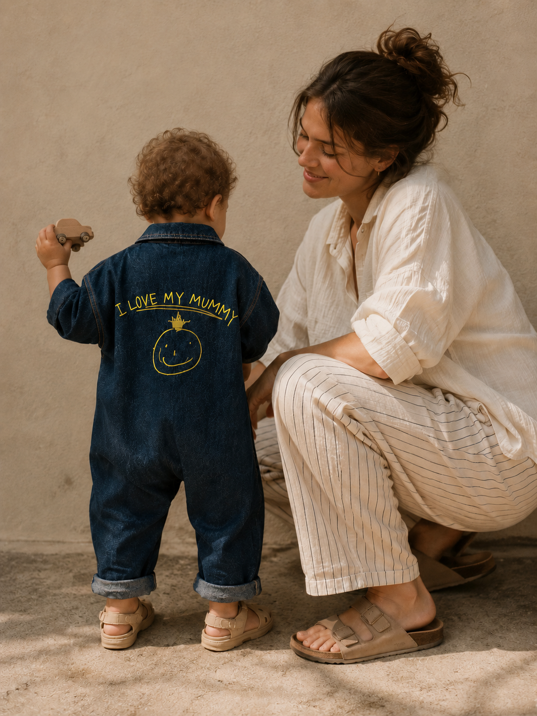 I Love My Mummy Overall (Denim / Khaki)